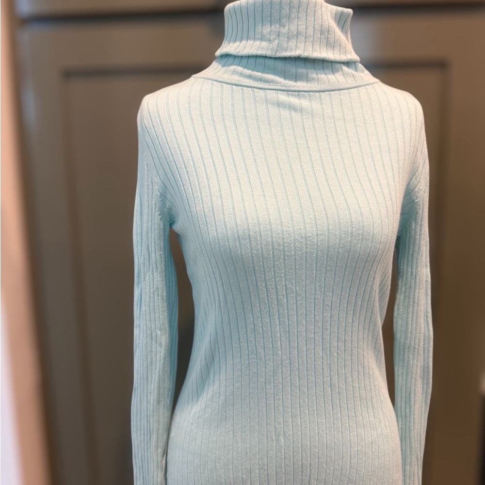 JMcLaughlin Women's Light Blue Turtleneck Sweater - Picture 2 of 5
